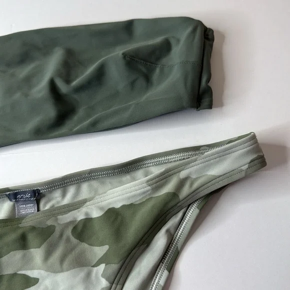 Aerie Mix and Match Bikini Swim Top and Bottoms Camo Medium / Large - Picture 3 of 11
